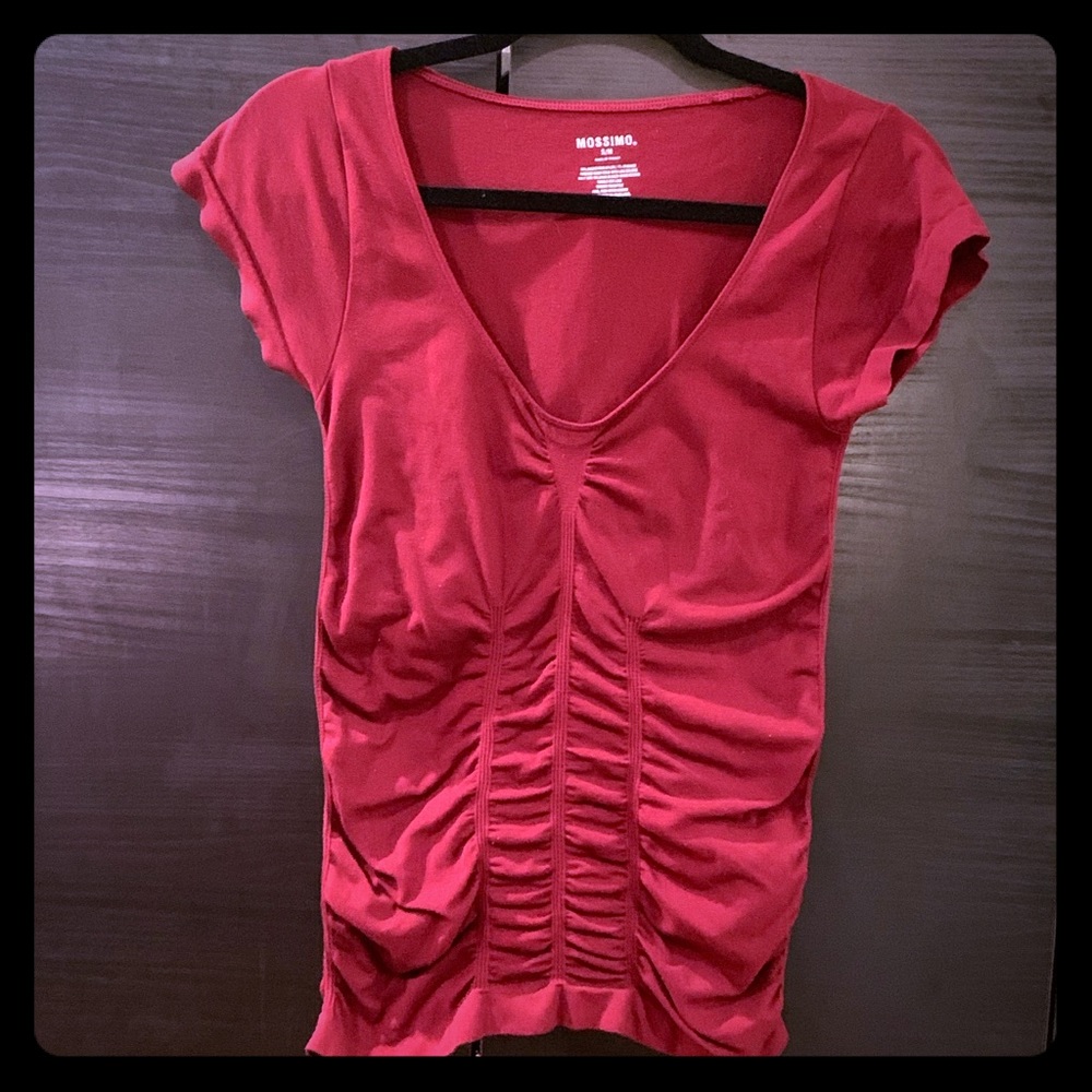 Merona Cinched Rust Colored Stretchy Top